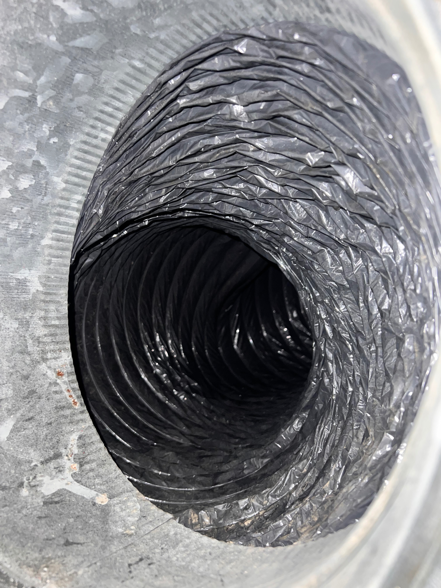 Flexible duct after cleaning